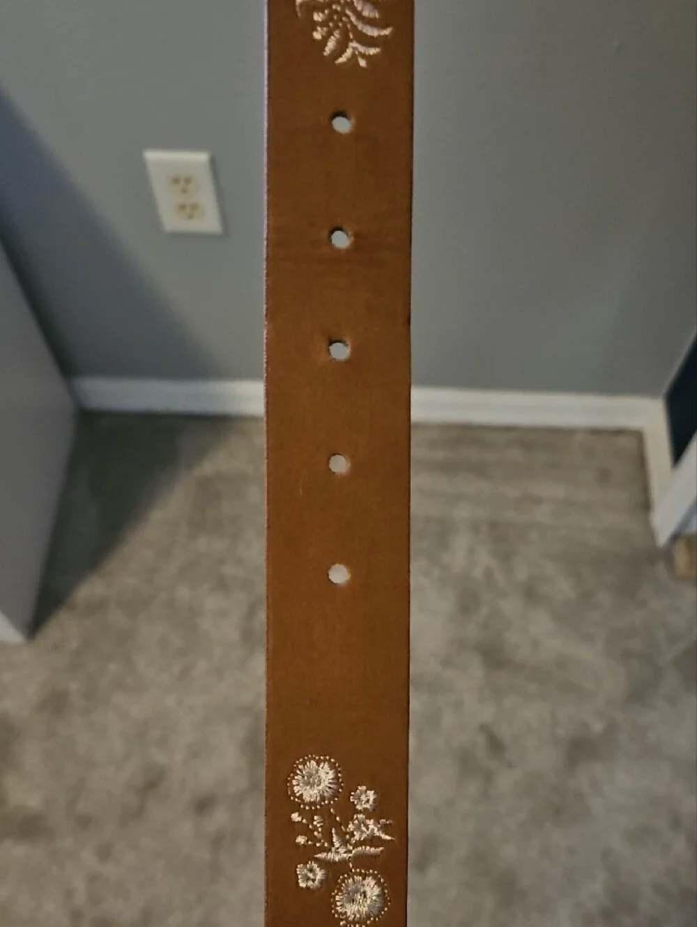 NWOT Wallflower Brown Leather Belt with Silver Floral Studs